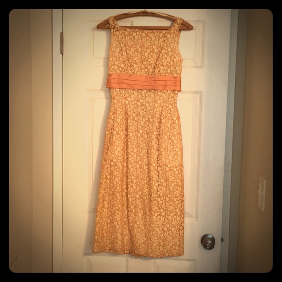 My grandmother’s Dresses & Skirts - VINTAGE ivory and rose dress with satin bow